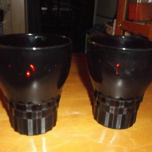 vintage set of 2 ruby red water glasses.